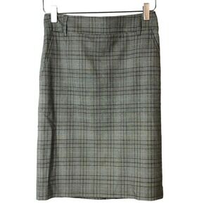 Vintage Jacob Made In Canada Gray Plaid Pencil Skirt Size 0